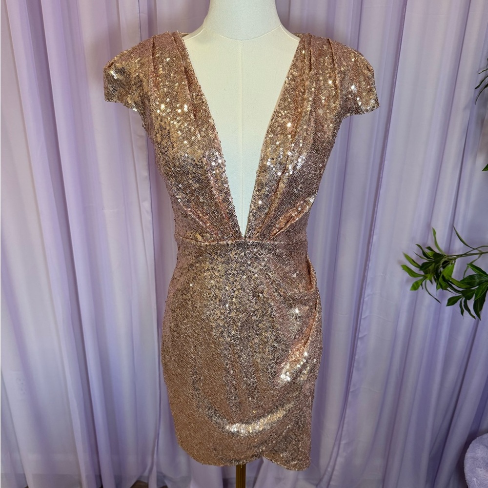 Xenia Boutique Glittering Rose Mini Dress